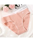 Bawełniane majtki serce dla kobiet 1Pc jednokolorowe kalesony oddychające majtki modna bielizna Sexy kobiece majtki New Arrival 