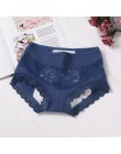 DULASI szczelna majtki menstruacyjne spodnie fizjologiczne bielizna damska komfort bawełna koronkowa Solid Color Mid Rise figi 9
