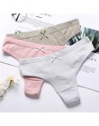 3 sztuk/partia damskie bawełniane stringi stringi majteczki stringi bielizna damska figi Sexy bielizna spodnie intymne panie lis