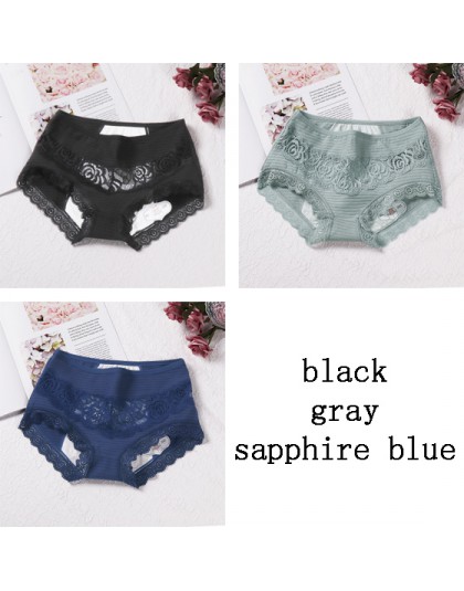 DULASI szczelna majtki menstruacyjne spodnie fizjologiczne bielizna damska komfort bawełna koronkowa Solid Color Mid Rise figi 9