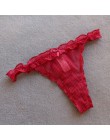 Voplidia bielizna damska Plus rozmiar Sexy bielizna stringi i G ciąg majtki koronkowe T-tył bez szwów ciąg stringi PM041