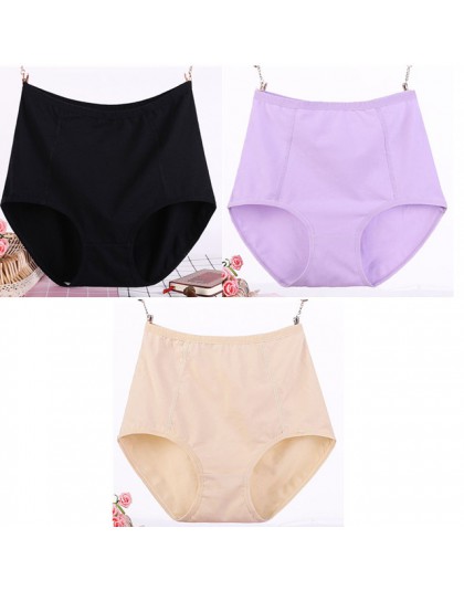 3 sztuk/partia Big Size XL-6XL Sexy wysokiej talii kobiet bawełniane stałe majtki oddychające majtki bielizna majtki
