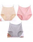 3 sztuk/partia Big Size XL-6XL Sexy wysokiej talii kobiet bawełniane stałe majtki oddychające majtki bielizna majtki