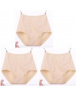 3 sztuk/partia Big Size XL-6XL Sexy wysokiej talii kobiet bawełniane stałe majtki oddychające majtki bielizna majtki