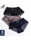 Prettywowgo 3 sztuk/partia Sexy majtki koronkowe bezszwowa bielizna damska figi Nylon jedwabiu dla pań bielizna przezroczysta XX