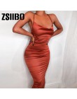 Neon satin lace up 2019 lato kobiety bodycon długa, do połowy łydki sukienka bez rękawów, bez ramiączek, eleganckie stroje impre