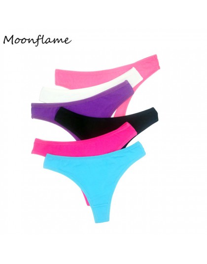 Moonflme 5 sztuk/partii Sexy stringi bawełniane damskie bielizna G stringi stringi 87181