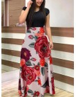 Wiosna kobiety Maxi sukienka w stylu Vintage, w kwiaty drukuj Splice Casual sukienka z długim rękawem 5XL Plus rozmiar elegancki