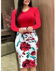 Wiosna kobiety Maxi sukienka w stylu Vintage, w kwiaty drukuj Splice Casual sukienka z długim rękawem 5XL Plus rozmiar elegancki