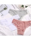 Majtki damskie 3 sztuk/zestaw seksowna koronkowa bielizna zestaw komfort kobiece majtki moda damska kwiatowe majtki niski wzrost