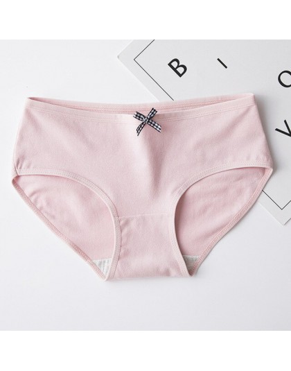 Kobiety stałe majtki śliczne łuk majtki bawełniane Sexy bielizna dla dziewcząt niski wzrost światła kolor majtki dla kobiet kobi