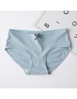 Kobiety stałe majtki śliczne łuk majtki bawełniane Sexy bielizna dla dziewcząt niski wzrost światła kolor majtki dla kobiet kobi