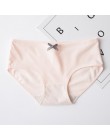 Kobiety stałe majtki śliczne łuk majtki bawełniane Sexy bielizna dla dziewcząt niski wzrost światła kolor majtki dla kobiet kobi