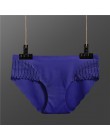 Majtki damskie miękka bezszwowa bielizna Sexy lodowy jedwab majtki damskie koronkowe majtki dla dziewczynek Low-Rise Bikini majt