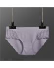 Majtki damskie miękka bezszwowa bielizna Sexy lodowy jedwab majtki damskie koronkowe majtki dla dziewczynek Low-Rise Bikini majt
