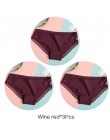 Majtki damskie 3 sztuk/zestaw miękka bawełniana bielizna M-XL Sexy koronkowe majtki kobiety kalesony dziewczyny figi moda bieliz