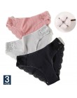 M-XXL 3 sztuk bawełniana bielizna majtki damskie zestaw komfort kalesony kwiatowy koronki figi dla kobiety Sexy Low-Rise rajstop