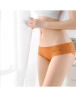 Sexy kobiet majtki lodowy jedwab majtki bezszwowa bielizna spodnie o średniej talii komfort bielizna kobiet kalesony moda bliscy