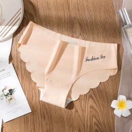 Sexy kobiet majtki lodowy jedwab majtki bezszwowa bielizna spodnie o średniej talii komfort bielizna kobiet kalesony moda bliscy