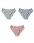 M-XXL 3 sztuk bawełniana bielizna majtki damskie zestaw komfort kalesony kwiatowy koronki figi dla kobiety Sexy Low-Rise rajstop