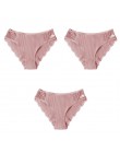 M-XXL 3 sztuk bawełniana bielizna majtki damskie zestaw komfort kalesony kwiatowy koronki figi dla kobiety Sexy Low-Rise rajstop
