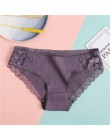 Majtki damskie bawełniane seksowna koronkowa bielizna jednokolorowe paski figi damskie M-XL seksowne kalesony wygodna bielizna d