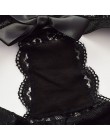 CINOON Sexy LaceThong Bow majtki kobiece kwiatowe koronkowe majtki kobiece oddychające majtki damskie niskiej talii przezroczyst