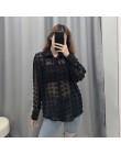 Nowy kobiety moda dot szwy casual szyfonowa bluzka koszula kobiety z długim rękawem elegancki blusas perspektywa biały koszulka 