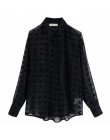 Nowy kobiety moda dot szwy casual szyfonowa bluzka koszula kobiety z długim rękawem elegancki blusas perspektywa biały koszulka 