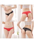 Moda Sexy koronkowe majtki dla kobiet dziewczyn 2019 Hollow kobiet miękkie niskiej talii stringi majtki łuk majtki S M L XL XXL 