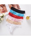 Moda Sexy koronkowe majtki dla kobiet dziewczyn 2019 Hollow kobiet miękkie niskiej talii stringi majtki łuk majtki S M L XL XXL 