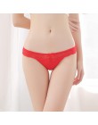 Moda Sexy koronkowe majtki dla kobiet dziewczyn 2019 Hollow kobiet miękkie niskiej talii stringi majtki łuk majtki S M L XL XXL 