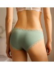CINOON 3 sztuk Sexy majtki koronkowe damska bawełniana bielizna bez szwu słodkie łuk majtki miękkie komfort bielizna kobiet Sexy