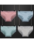 CINOON 3 sztuk Sexy majtki koronkowe damska bawełniana bielizna bez szwu słodkie łuk majtki miękkie komfort bielizna kobiet Sexy