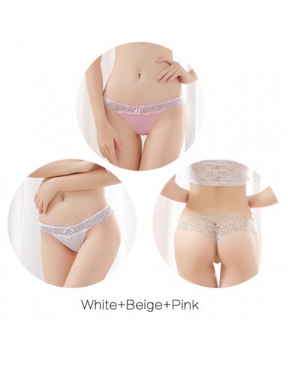 Moda Sexy koronkowe majtki dla kobiet dziewczyn 2019 Hollow kobiet miękkie niskiej talii stringi majtki łuk majtki S M L XL XXL 