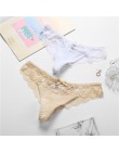 Moda Sexy koronkowe majtki dla kobiet dziewczyn 2019 Hollow kobiet miękkie niskiej talii stringi majtki łuk majtki S M L XL XXL 