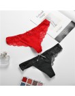 Moda Sexy koronkowe majtki dla kobiet dziewczyn 2019 Hollow kobiet miękkie niskiej talii stringi majtki łuk majtki S M L XL XXL 