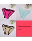 Moonflme 3 sztuk/partii New Arrival panie bielizna Sexy koronki bawełniane kobiety majtki typu figi ml XL 89227
