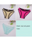 Moonflme 3 sztuk/partii New Arrival panie bielizna Sexy koronki bawełniane kobiety majtki typu figi ml XL 89227