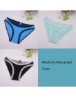 Moonflme 3 sztuk/partii New Arrival panie bielizna Sexy koronki bawełniane kobiety majtki typu figi ml XL 89227