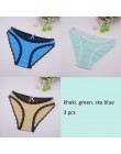 Moonflme 3 sztuk/partii New Arrival panie bielizna Sexy koronki bawełniane kobiety majtki typu figi ml XL 89227