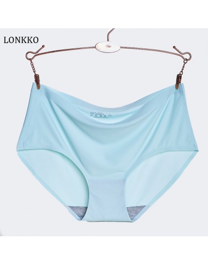 LONKKO stałe bezszwowe majtki Low-Rise majtki kobiece seksowne majtki majtki kobiety Plus rozmiar bielizna bielizna Culotte bard