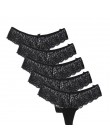 5 sztuk/partia kobiety G String stringi koronki Hollow niski wzrost majtki Sexy bielizna damska Tanga Plus Size stringi kalesony