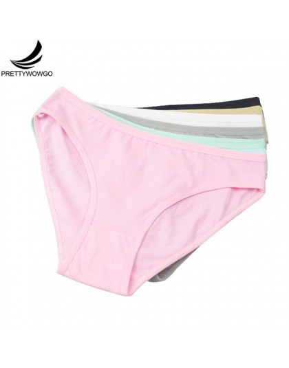 Prettywowgo 6 sztuk/partia New Arrival 2020 dobrej jakości bielizna damska solidna kolorowa bawełniana śliczne wycięte majteczki