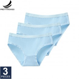 Prettywowgo 3 sztuk/partia New Arrival 2020 bielizna kobieca bawełniane majtki 8 jednolity kolor majtki Plus rozmiar M L XL XXL 