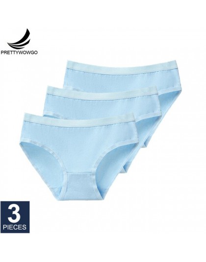 Prettywowgo 3 sztuk/partia New Arrival 2020 bielizna kobieca bawełniane majtki 8 jednolity kolor majtki Plus rozmiar M L XL XXL 