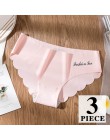 3 sztuk/partia majtki damskie zestaw bezszwowe majtki miękkie Ice Silk kalesony Sexy bielizna w połowie talii spodnie bielizna k