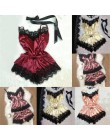 Bielizna Sexy biustonosz zestaw moda kobiety Sexy koronkowa bielizna nocna bielizna pokusa Babydoll bielizna nocna zestawy Lence