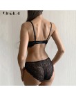 Klasyczny bandaż czarny stanik zestaw biustonosz Push-Up gruba bawełniana bielizna zestaw Sexy biustonosze koronkowy haft zbierz