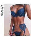 Ellolace seksowna bielizna zestaw błyszczące Push Up kobiety bielizna biustonosz i krótkie zestawy fiszbiny Bralette i majtki mo